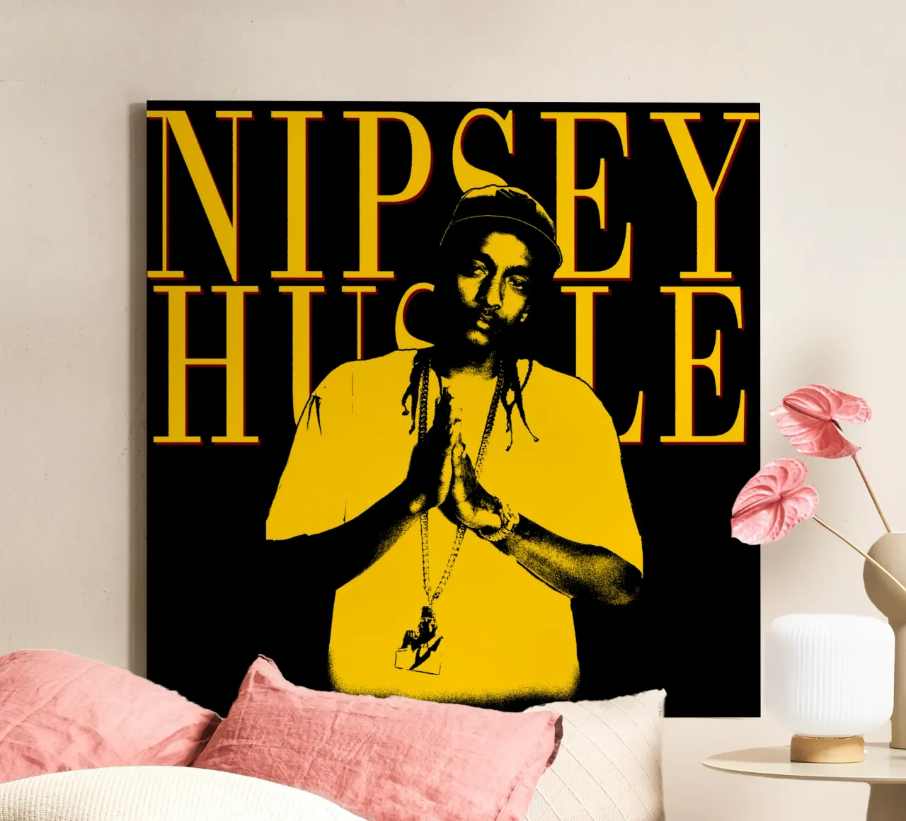 Silhouette Style Nipsey Hussle Hip hop Leinwand mit Schattenfugenrahmen von mannys_artt