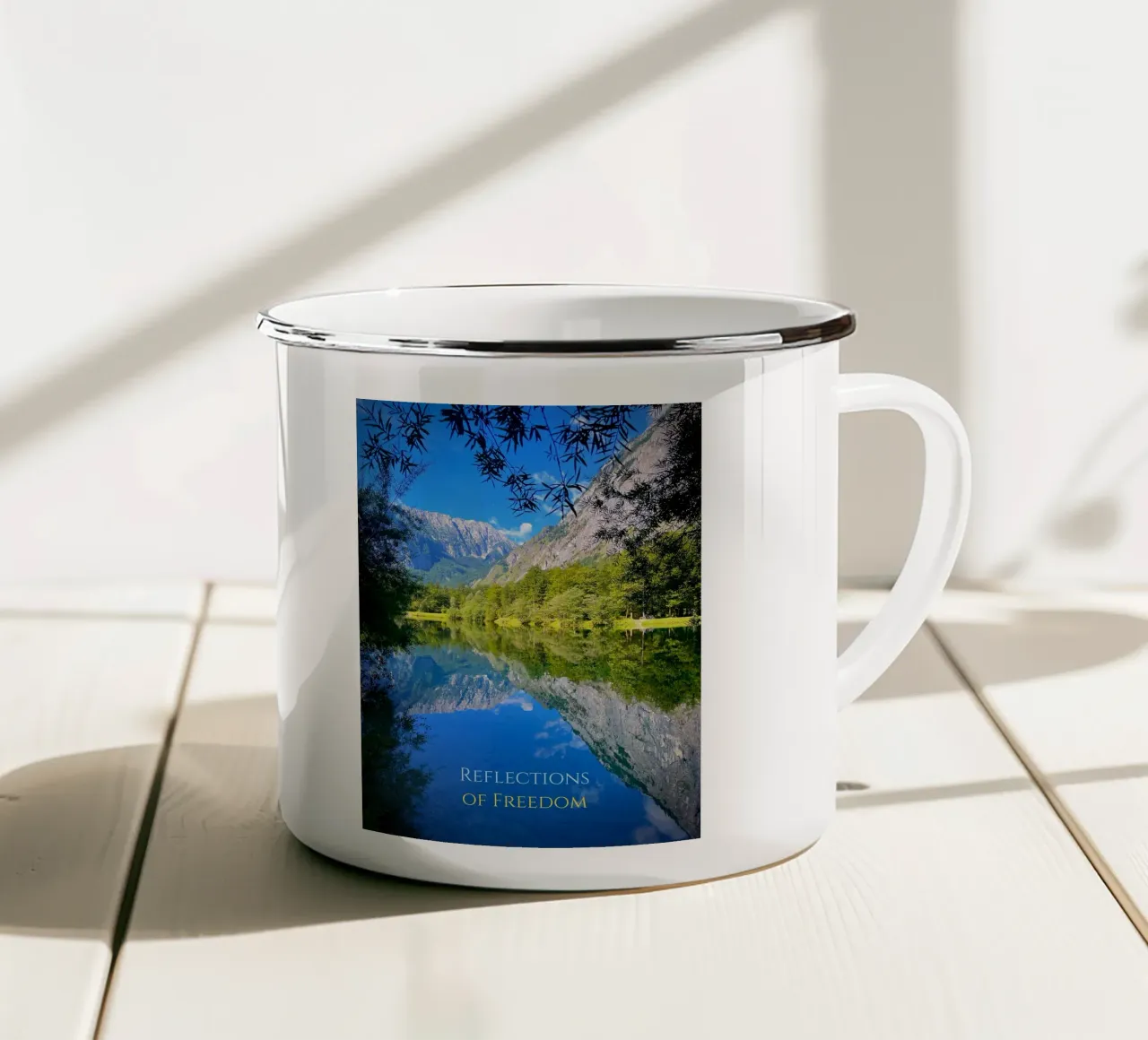 Reflection of Freedom  (Bluntautal, Austria) tazza in smalto da Happy 😃 Art 🎨 by Christine Schnoell