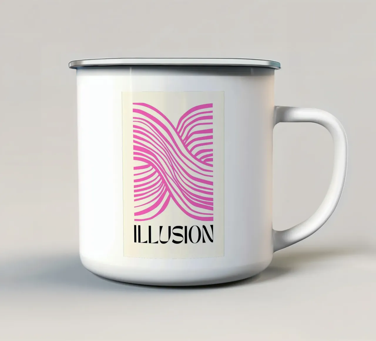 Linee di illusione rosa tazza in smalto da Leon B Feierabend