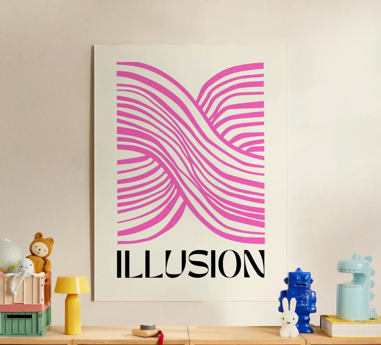 Linee di illusione rosa plexiglass da Leon B Feierabend