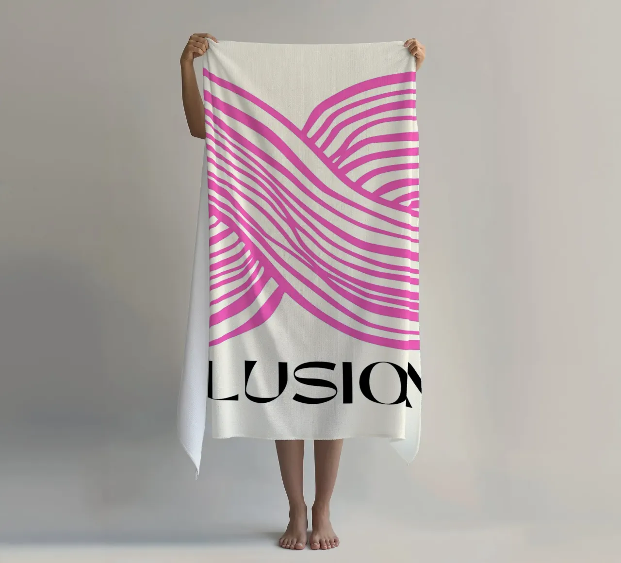 Linee di illusione rosa telo mare da Leon B Feierabend