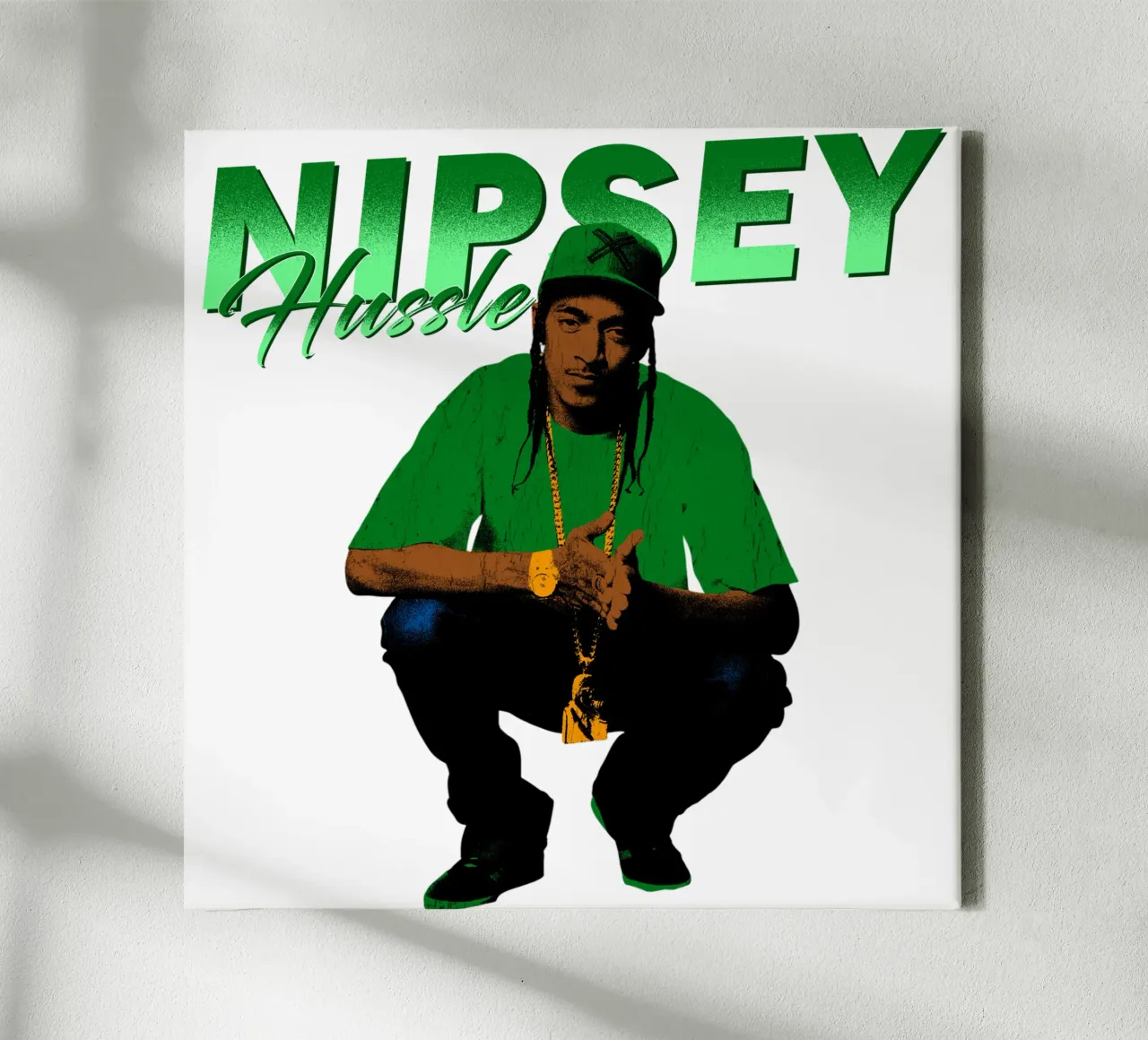 Nipsey Hussle Hip Hop Leinwand mit Schattenfugenrahmen von mannys_artt