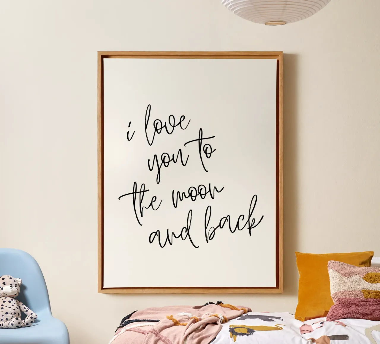 I love you to the moon and back canvas with Floater frame by PinkCandyWalls