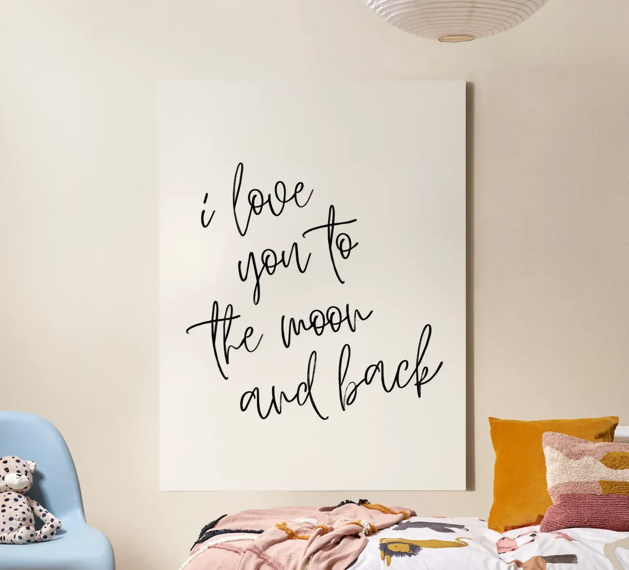 I love you to the moon and back canvas with Floater frame by PinkCandyWalls