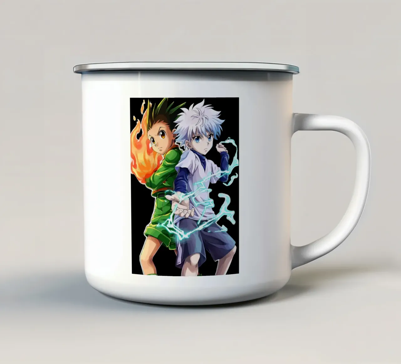 Gon and Kilua Hunter x Hunter tazza in smalto da Dumery Art
