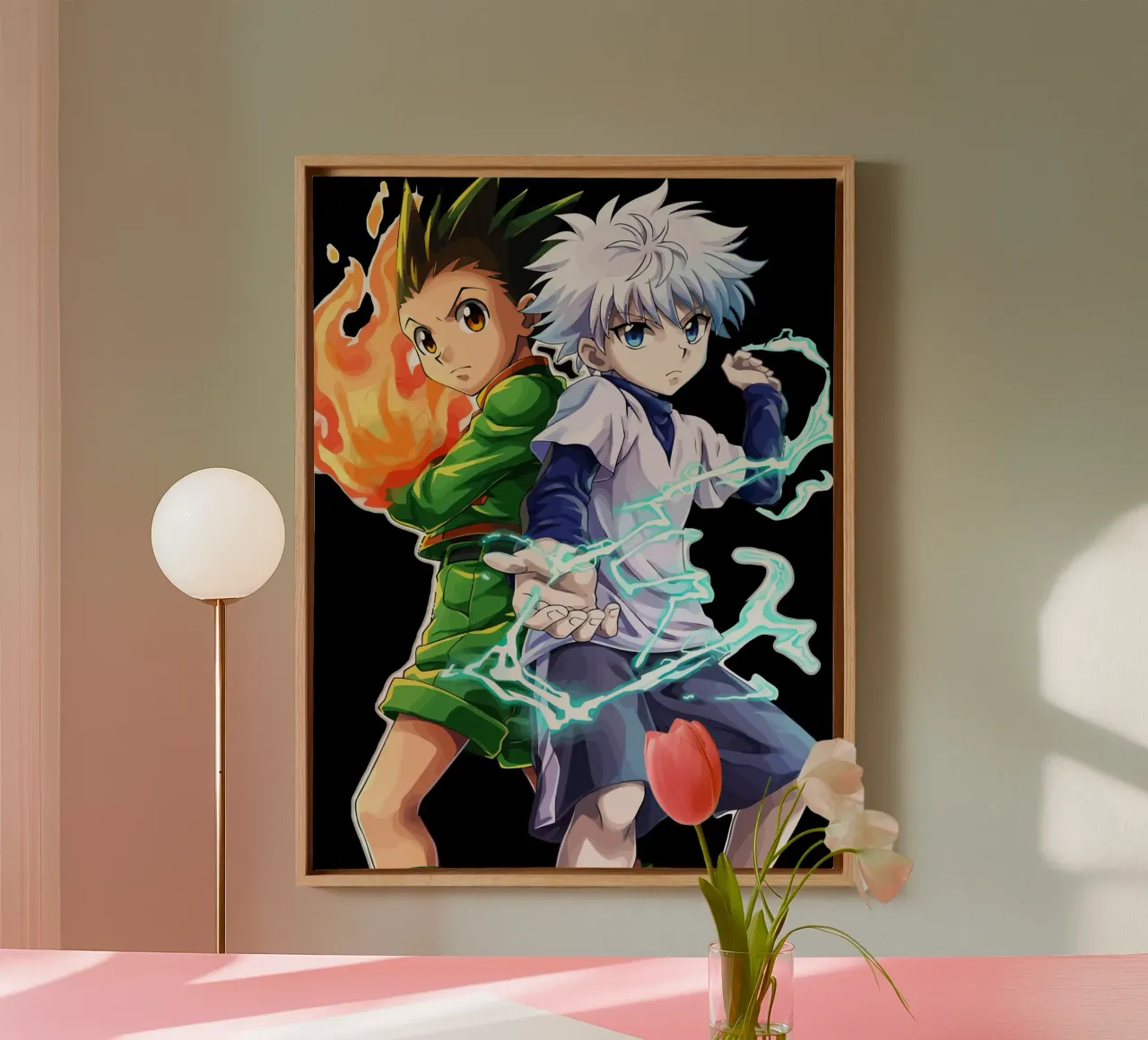 Gon and Kilua Hunter x Hunter tela con Cornice a cassetta da Dumery Art