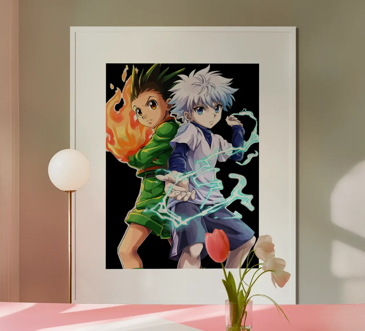 Gon and Kilua Hunter x Hunter poster con telaio in plastica da Dumery Art