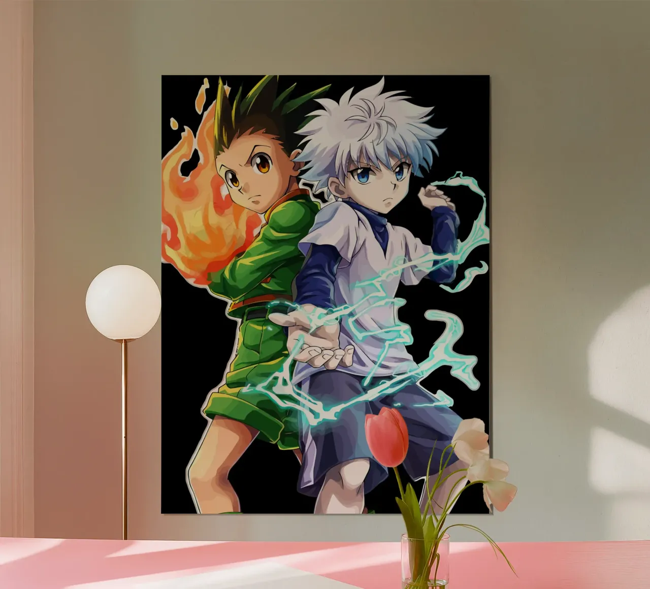 Gon and Kilua Hunter x Hunter poster con telaio in plastica da Dumery Art