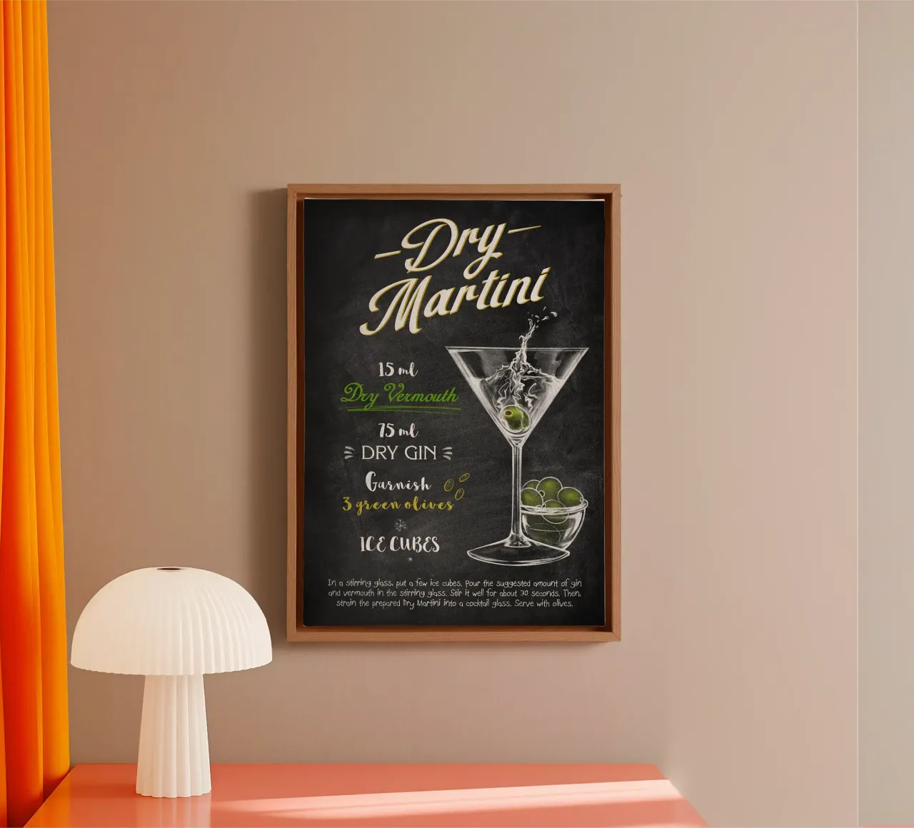 Martini Dry tela con Cornice a cassetta da Leon Meyer