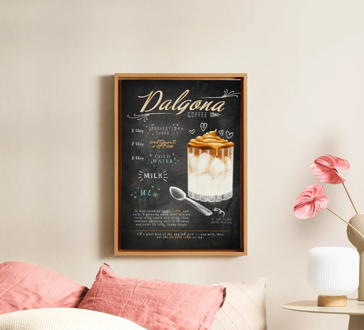 Dalgona coffee tela con Cornice a cassetta da Leon Meyer