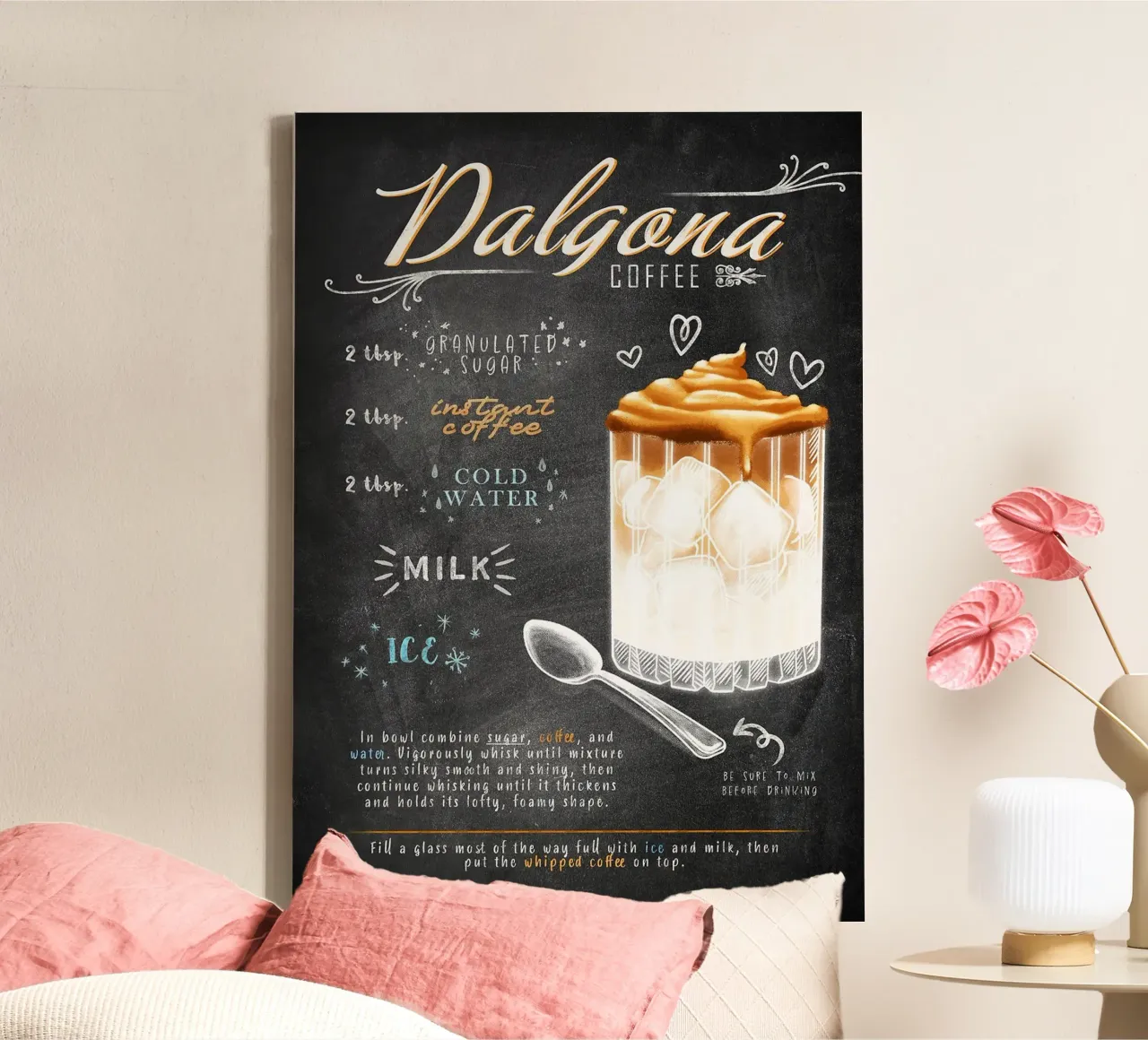 Dalgona coffee tela con Cornice a cassetta da Leon Meyer
