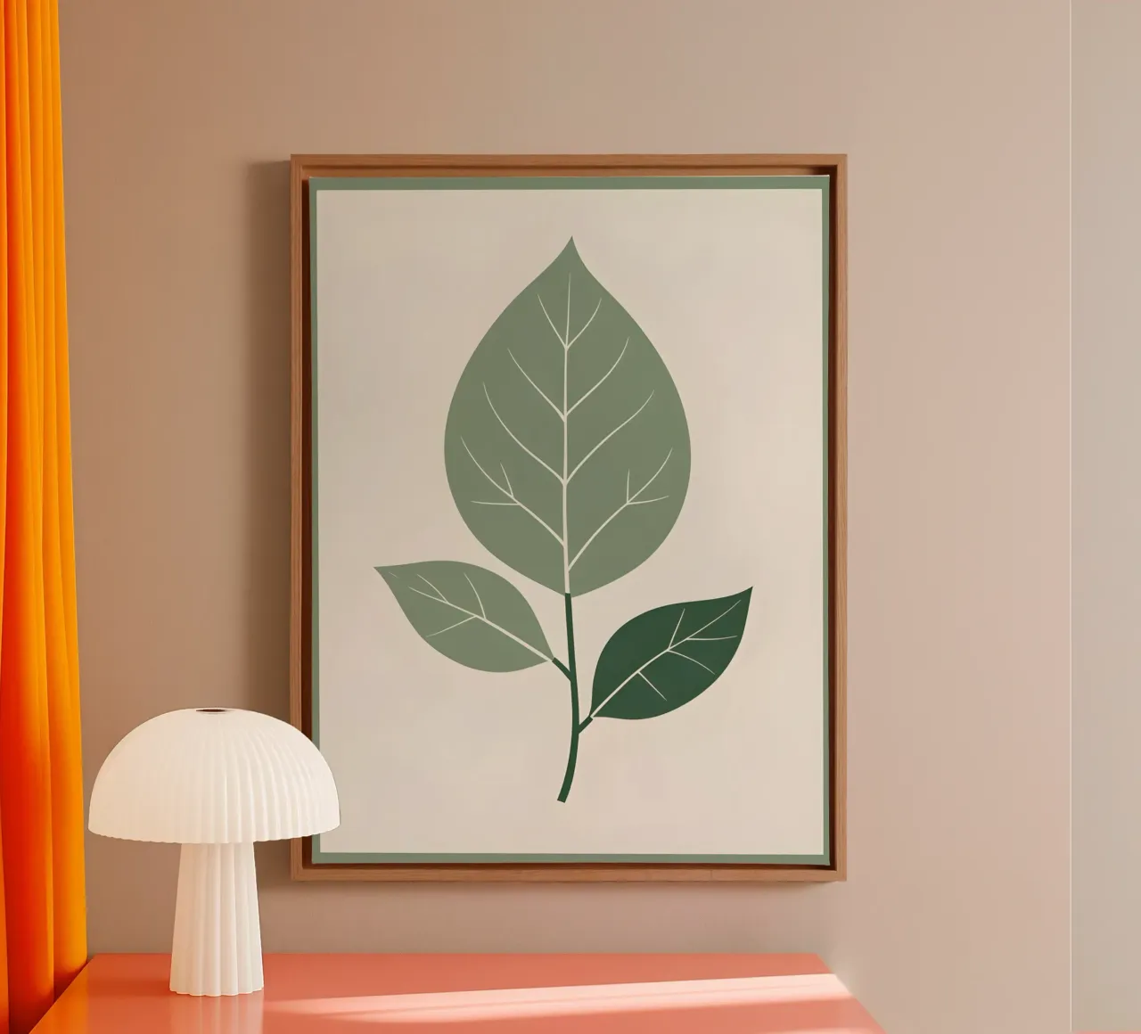 Enkel blad canvas met Baklijst van The Green Room