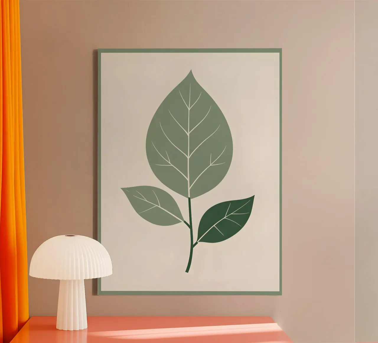 Enkel blad canvas met Baklijst van The Green Room