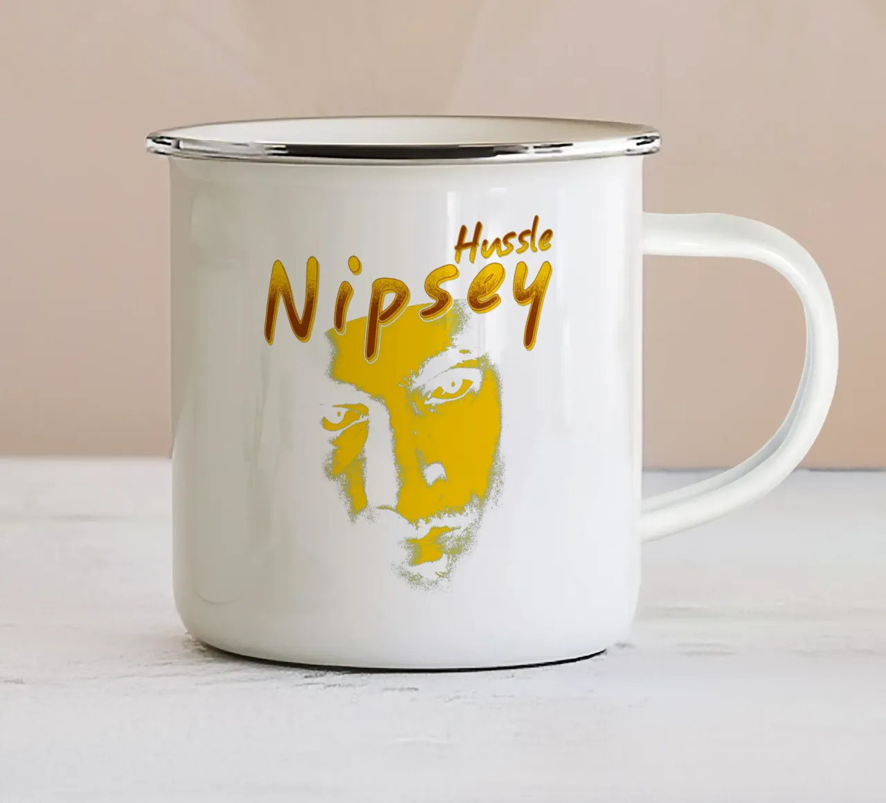 Volto Silhouette Nipsey Hussle tazza in smalto da mannys_artt