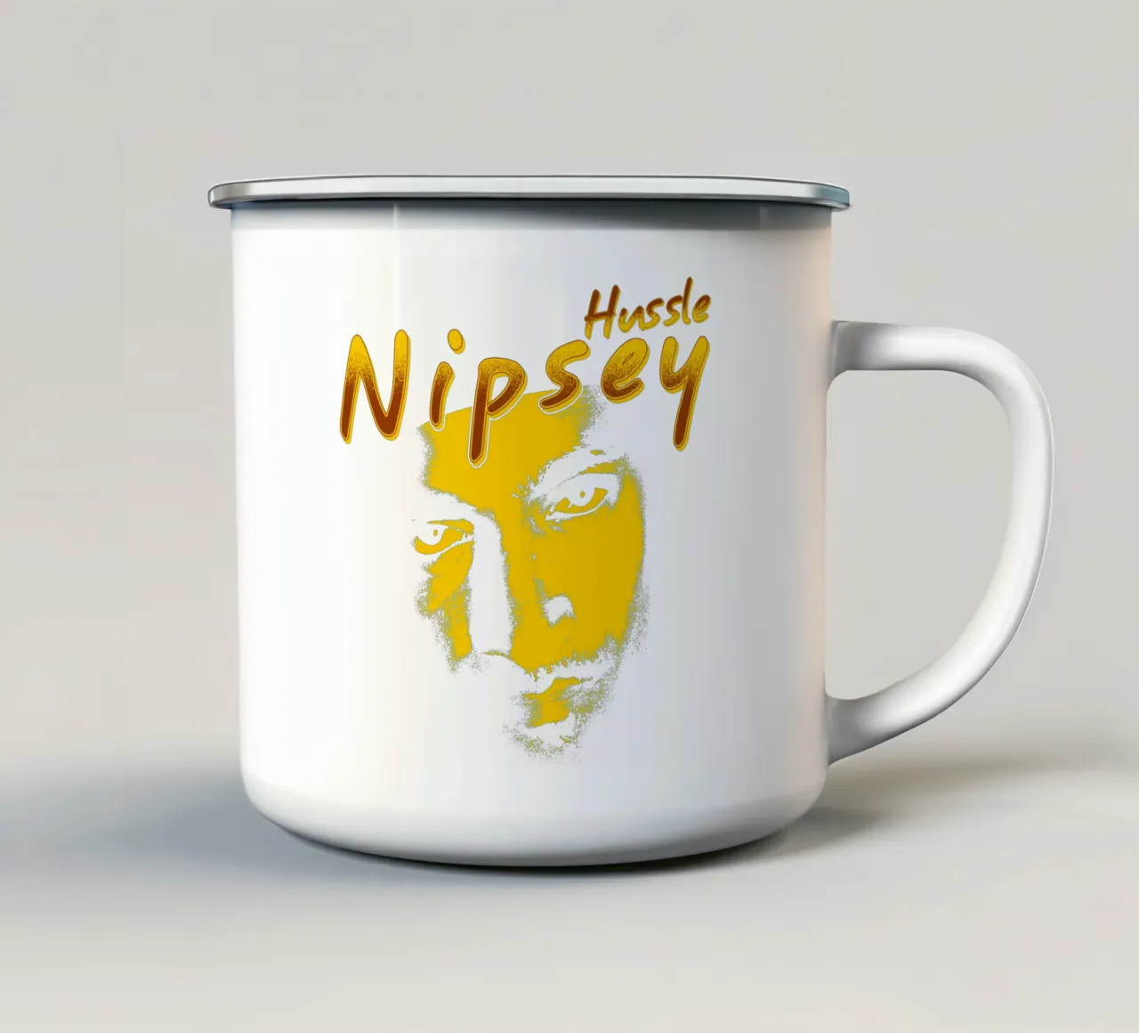 Volto Silhouette Nipsey Hussle tazza in smalto da mannys_artt