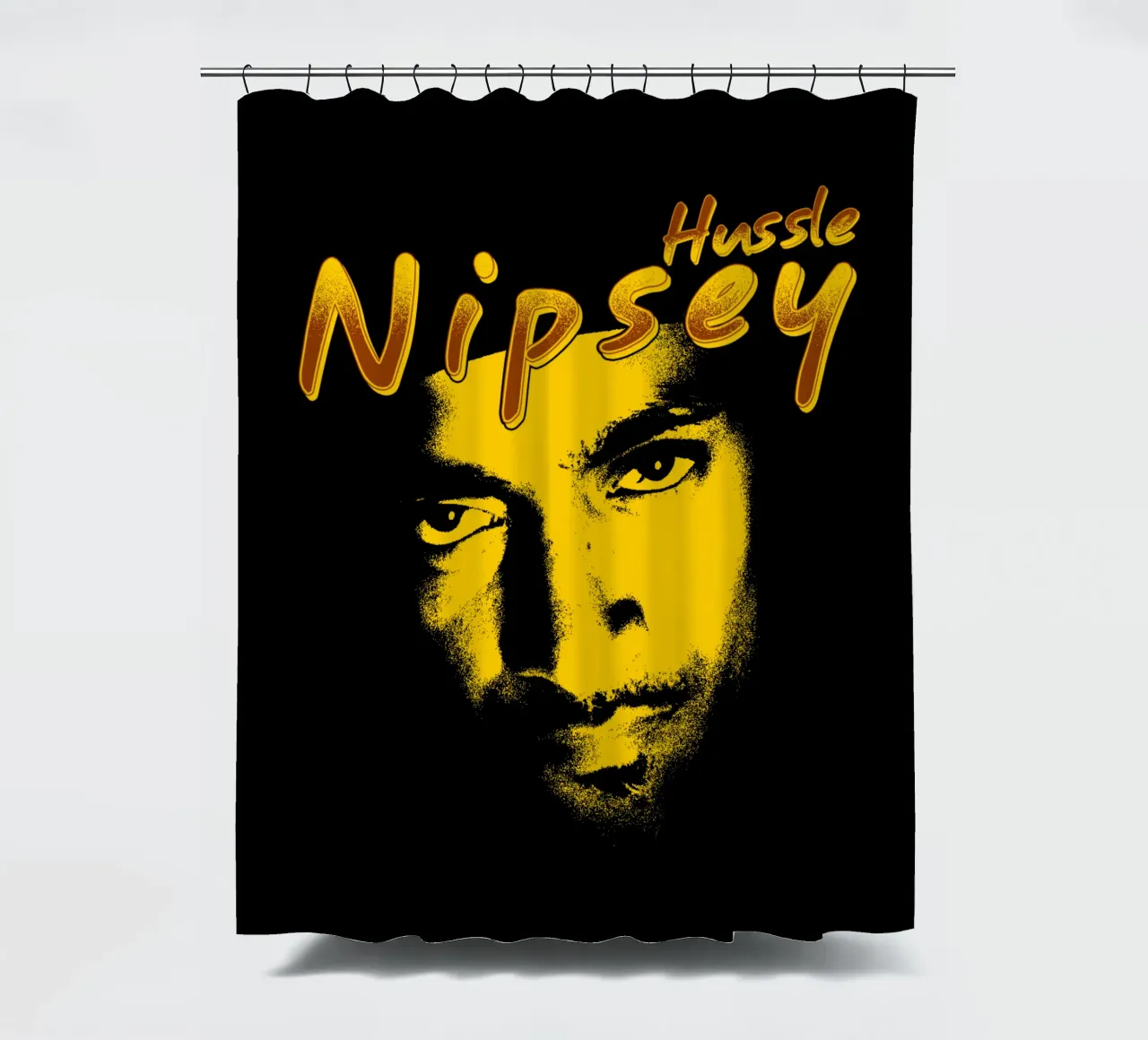 Silhouette Face Nipsey Hussle Duschvorhang von mannys_artt
