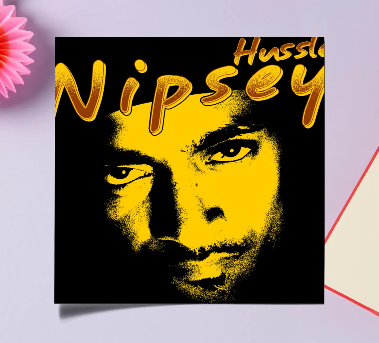 Silhouette Face Nipsey Hussle Stickerbogen von mannys_artt