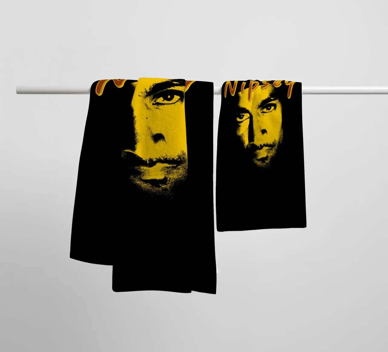 Silhouette Face Nipsey Hussle towel by mannys_artt