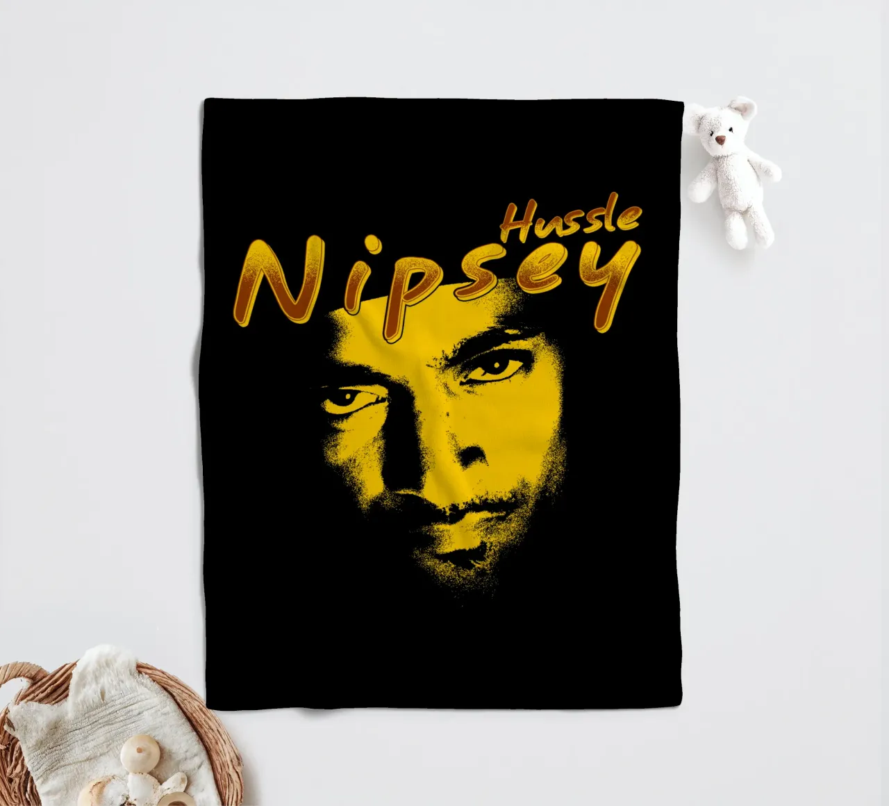 Volto Silhouette Nipsey Hussle coperta in pile da mannys_artt