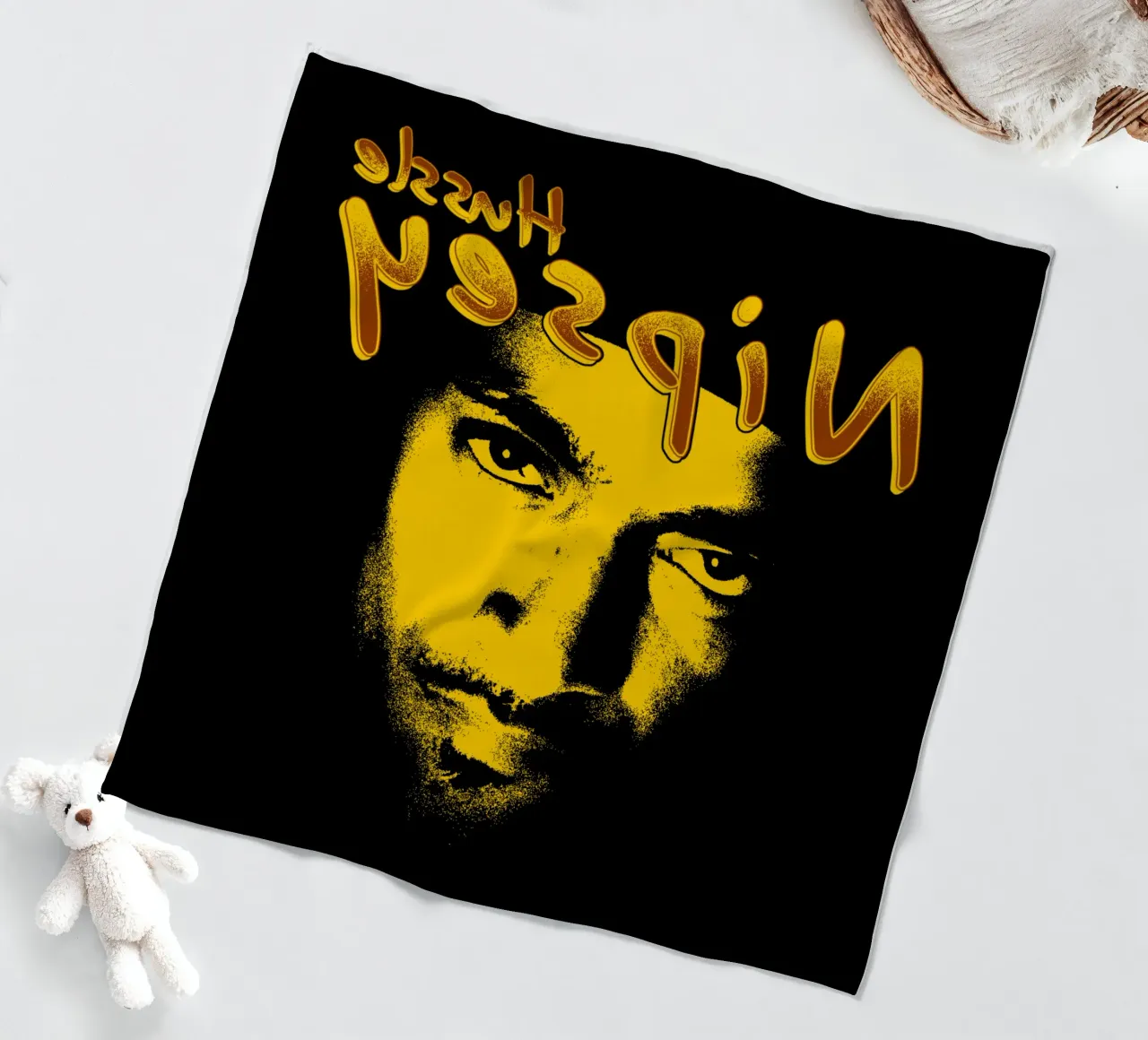 Volto Silhouette Nipsey Hussle coperta in pile da mannys_artt