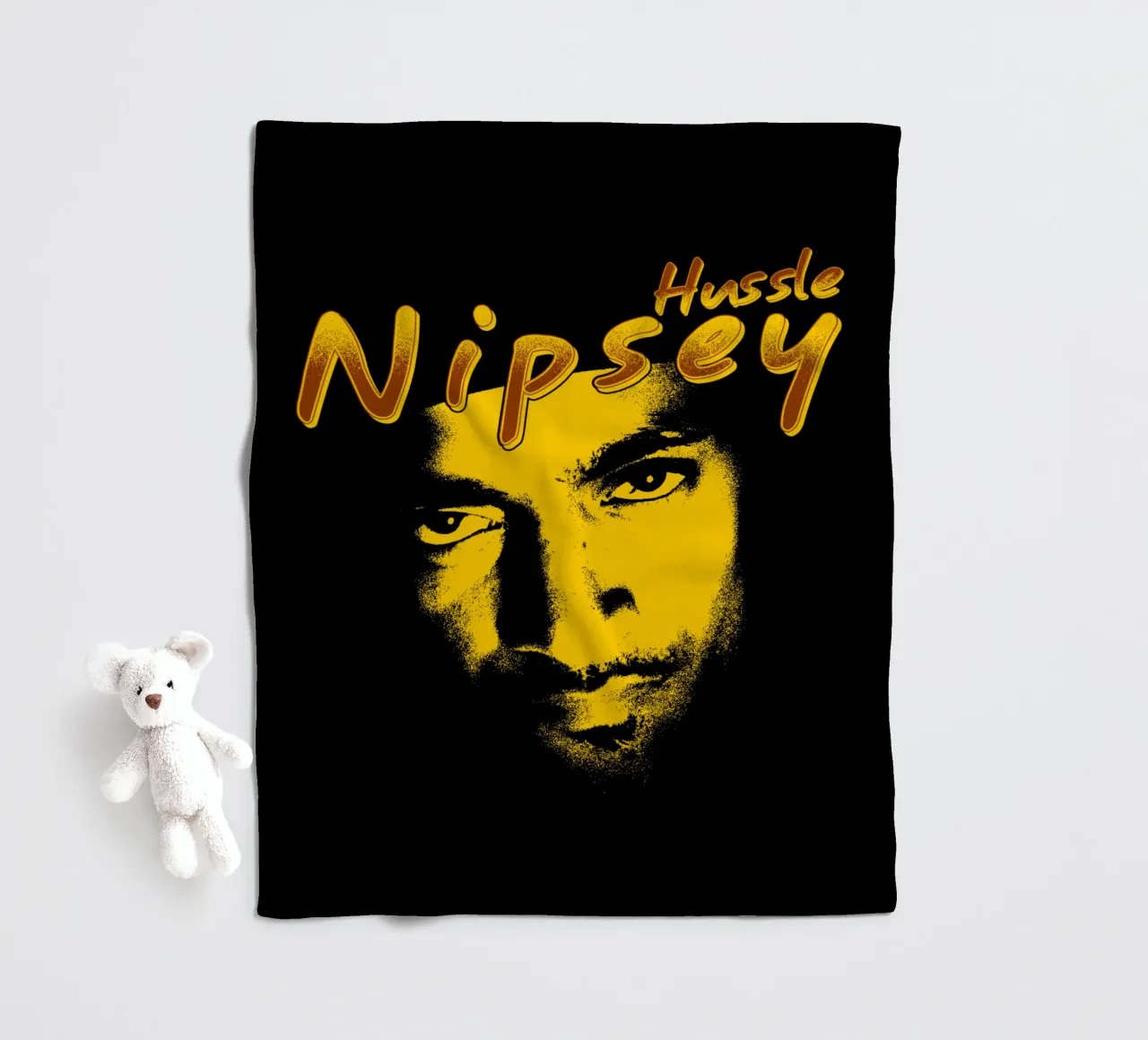 Volto Silhouette Nipsey Hussle coperta in pile da mannys_artt