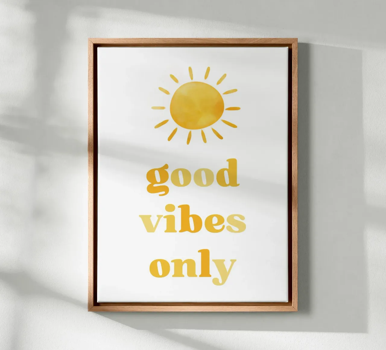 Good vibes only Leinwand mit Schattenfugenrahmen von PinkCandyWalls