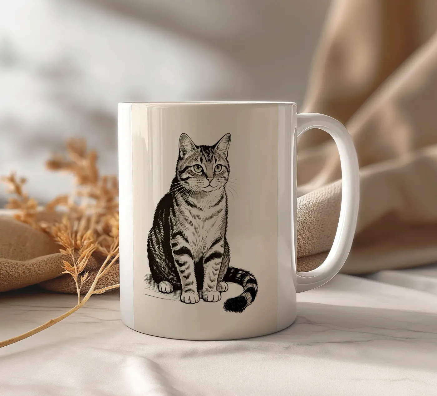 Cat ceramic mug by knowledge