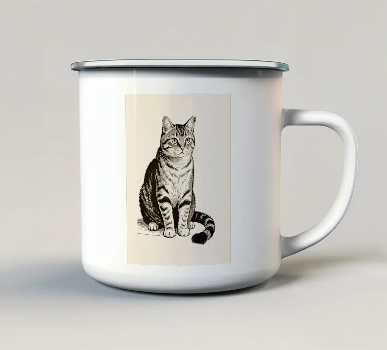 Gatto tazza in smalto da knowledge