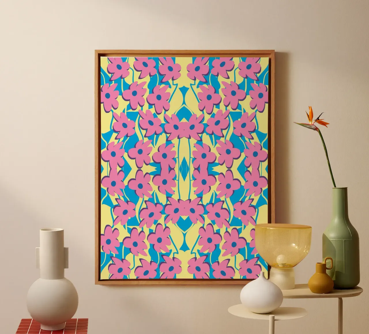Bloem canvas met Baklijst van Little Dean