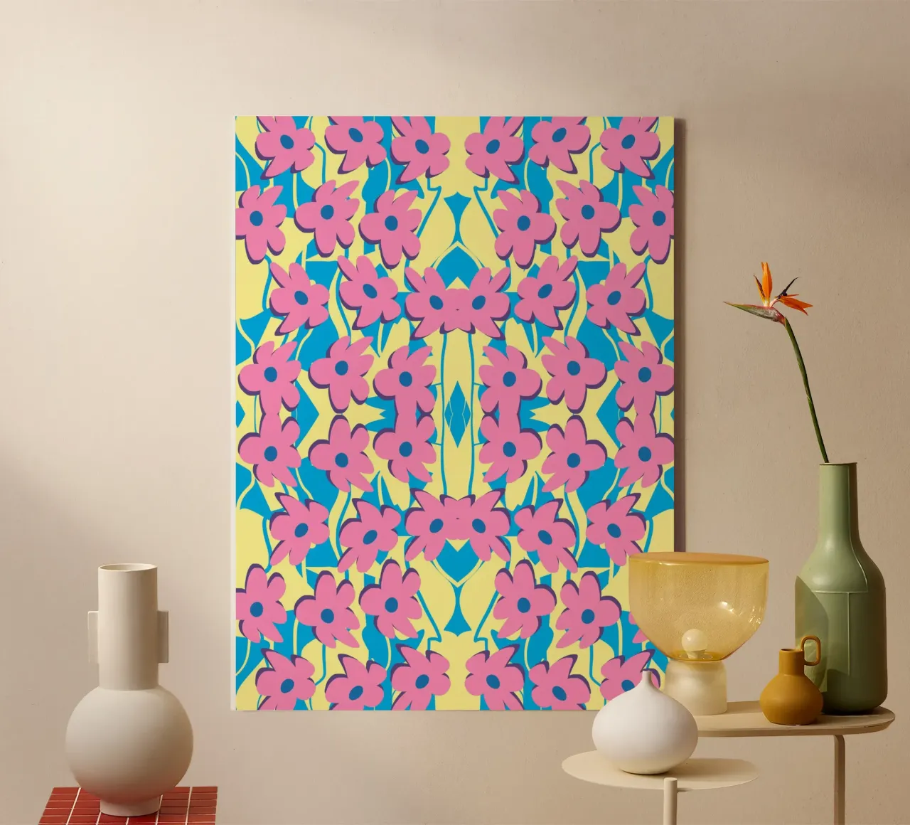 Bloem canvas met Baklijst van Little Dean