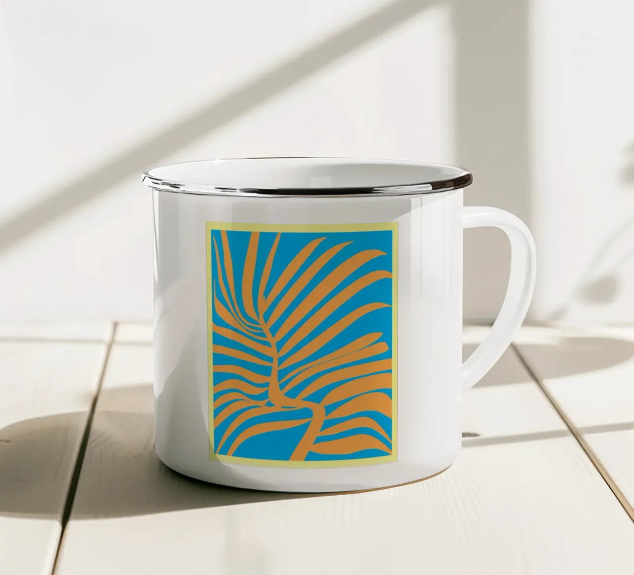 Foglia di palma in uscita tazza in smalto da Little Dean
