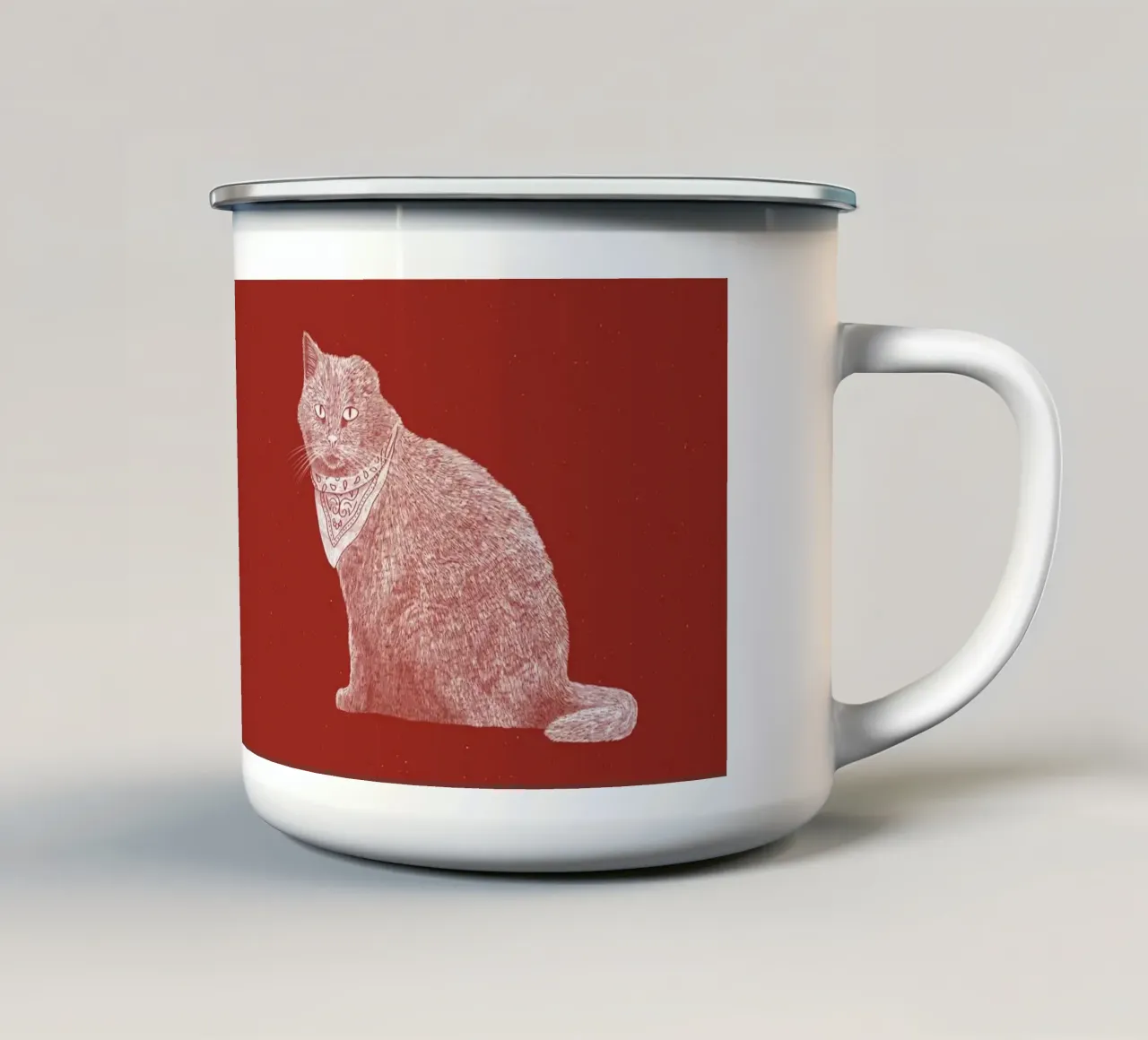 The Badass Bandit Cat tazza in smalto da AnyoneCanYeehaw