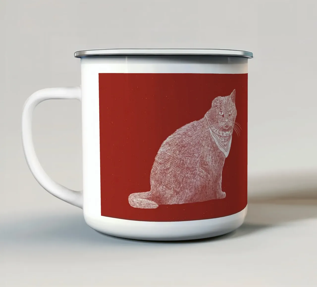 The Badass Bandit Cat tazza in smalto da AnyoneCanYeehaw