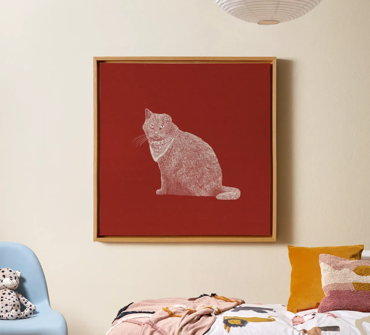 The Badass Bandit Cat tela con Cornice a cassetta da AnyoneCanYeehaw