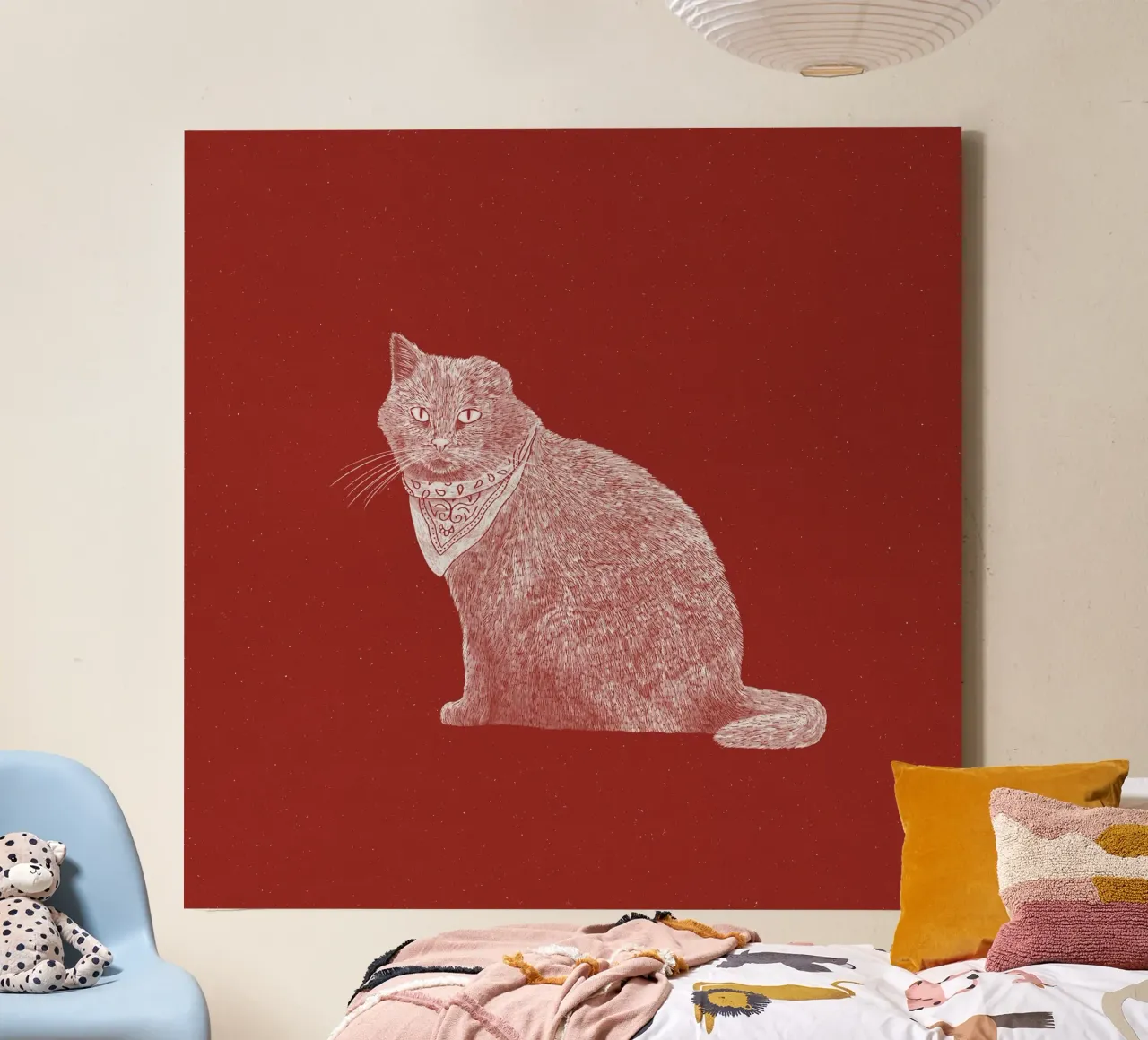 The Badass Bandit Cat tela con Cornice a cassetta da AnyoneCanYeehaw