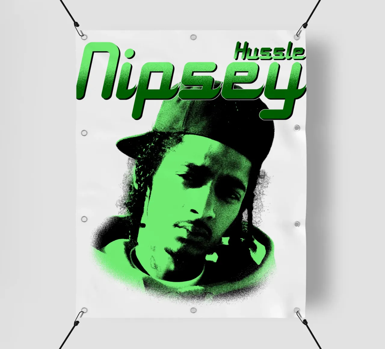 Stile grunge Hip Hop Nipsey hussle telo in pvc da mannys_artt