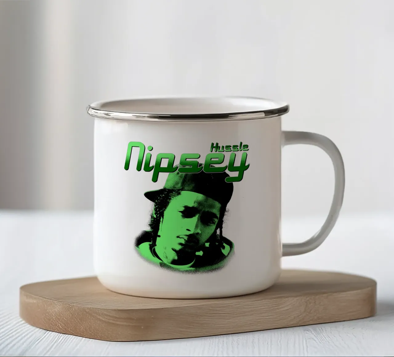 Stile grunge Hip Hop Nipsey hussle tazza in smalto da mannys_artt