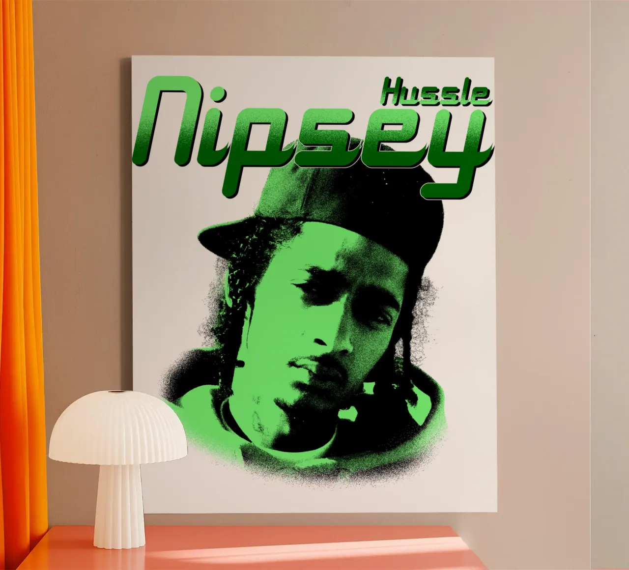 Stile grunge Hip Hop Nipsey hussle tela con Cornice a cassetta da mannys_artt