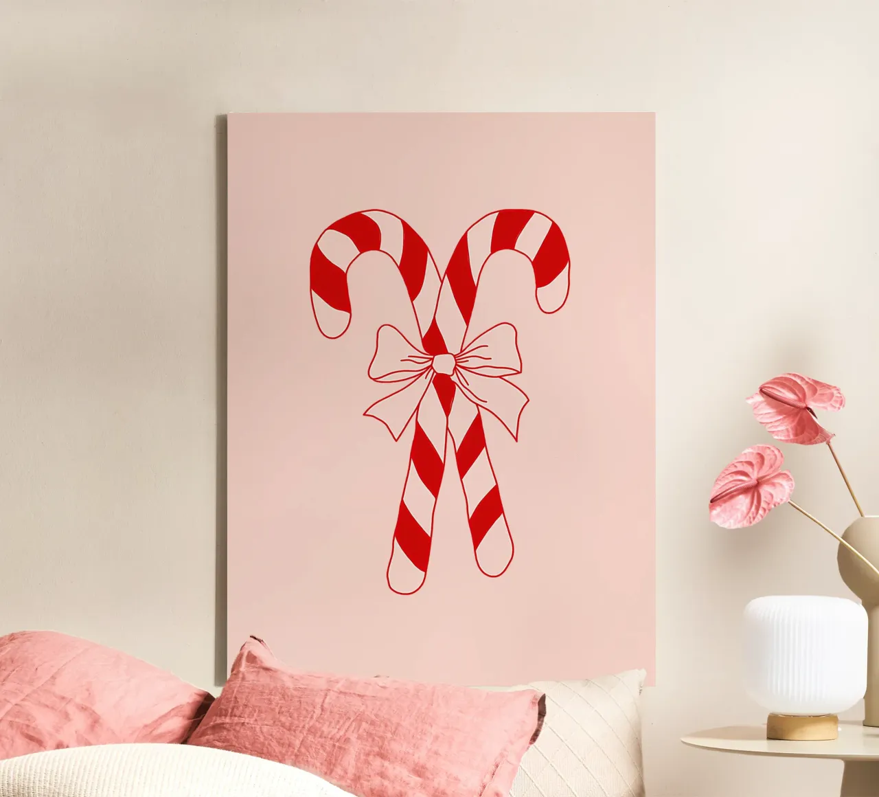 Candy cane canvas met Baklijst van we line studio - art