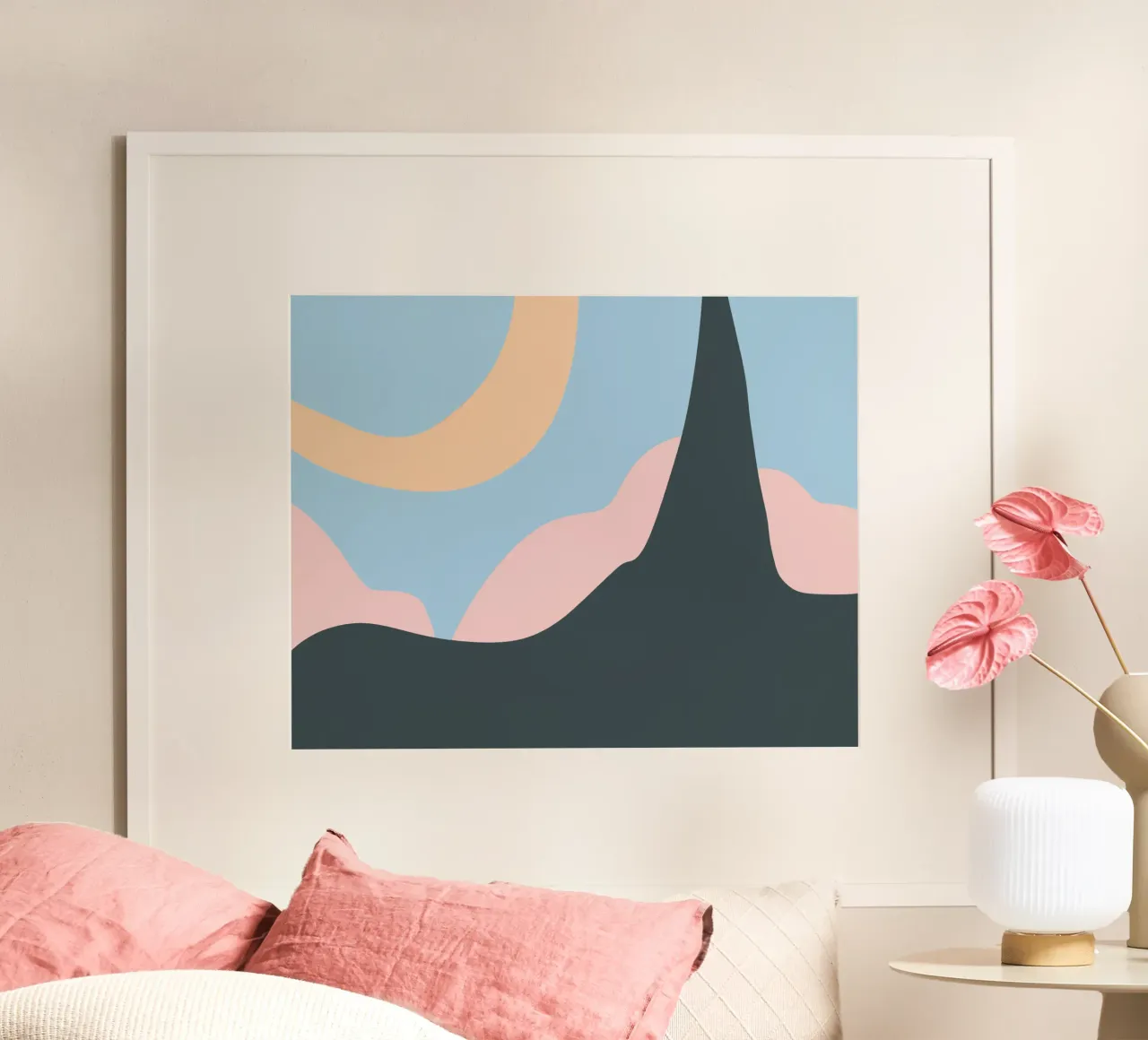 Paesaggio liquido poster con telaio in alluminio da Little Dean