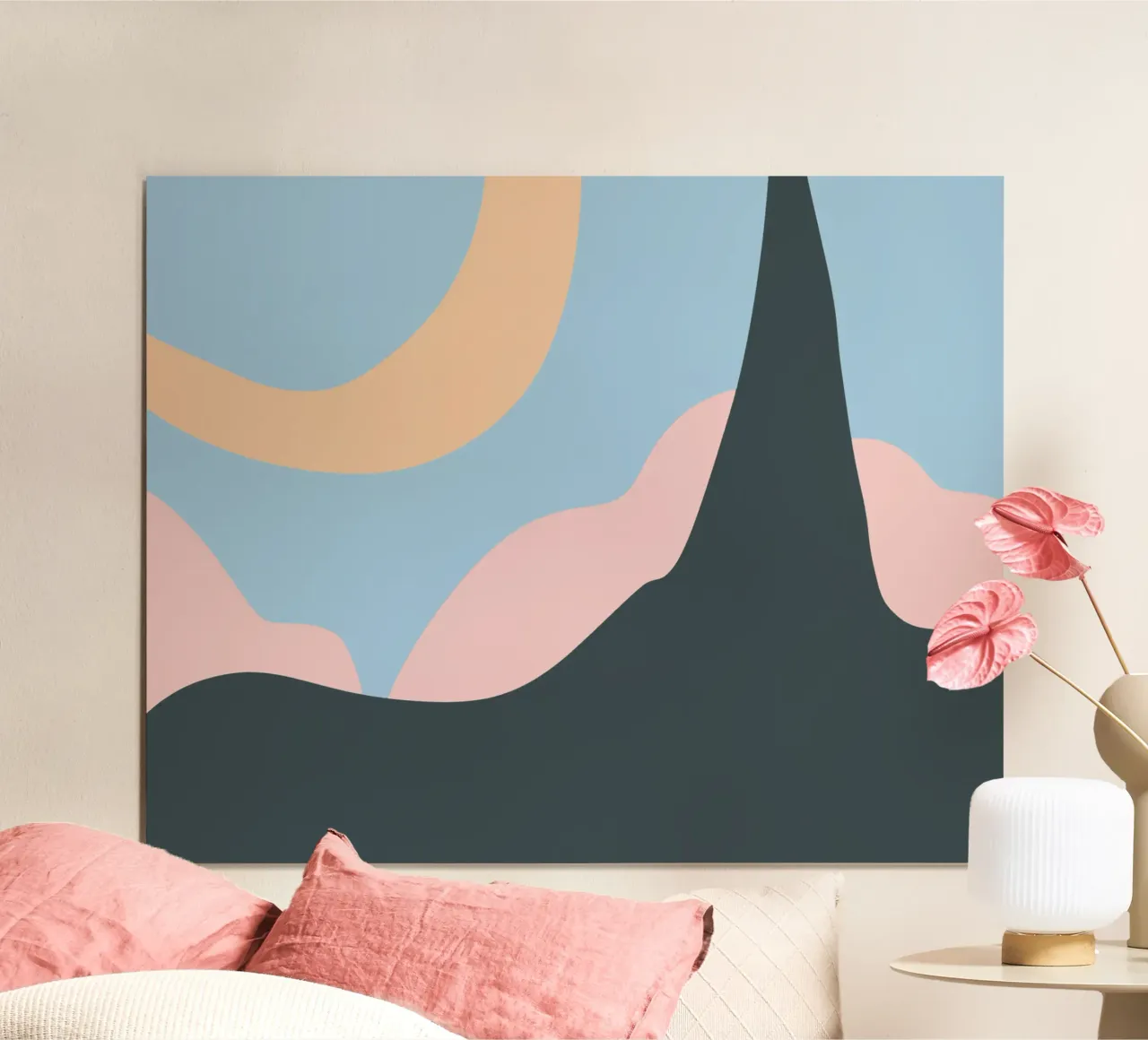 Paesaggio liquido poster con telaio in alluminio da Little Dean