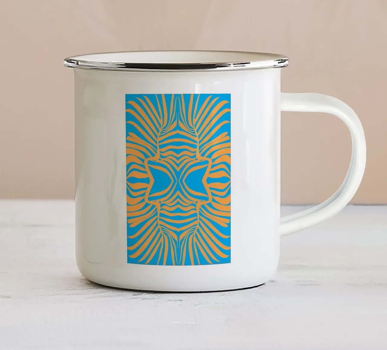 Foglia di palma pop out 04 tazza in smalto da Little Dean