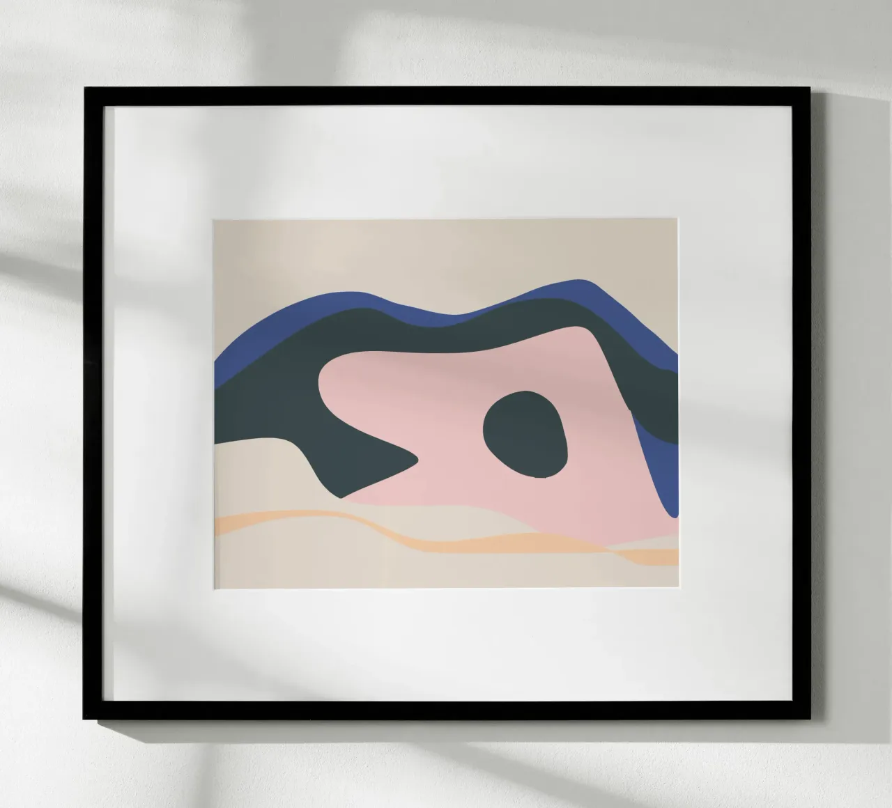 Paesaggio liquido 04 poster con telaio in legno da Little Dean