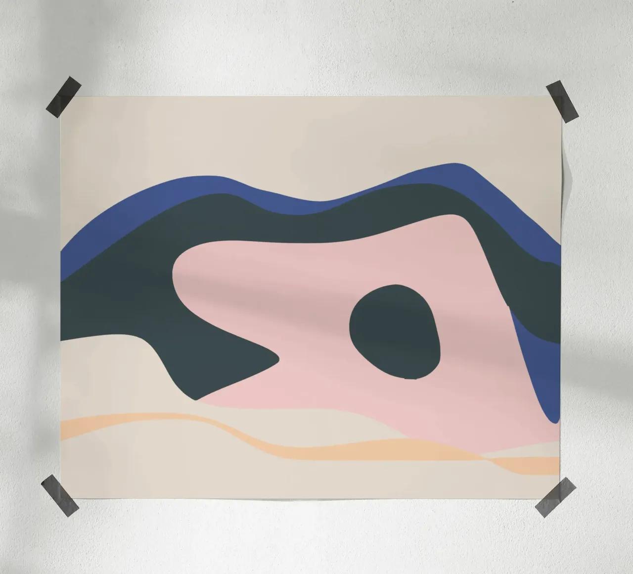 Paesaggio liquido 04 poster con telaio in legno da Little Dean