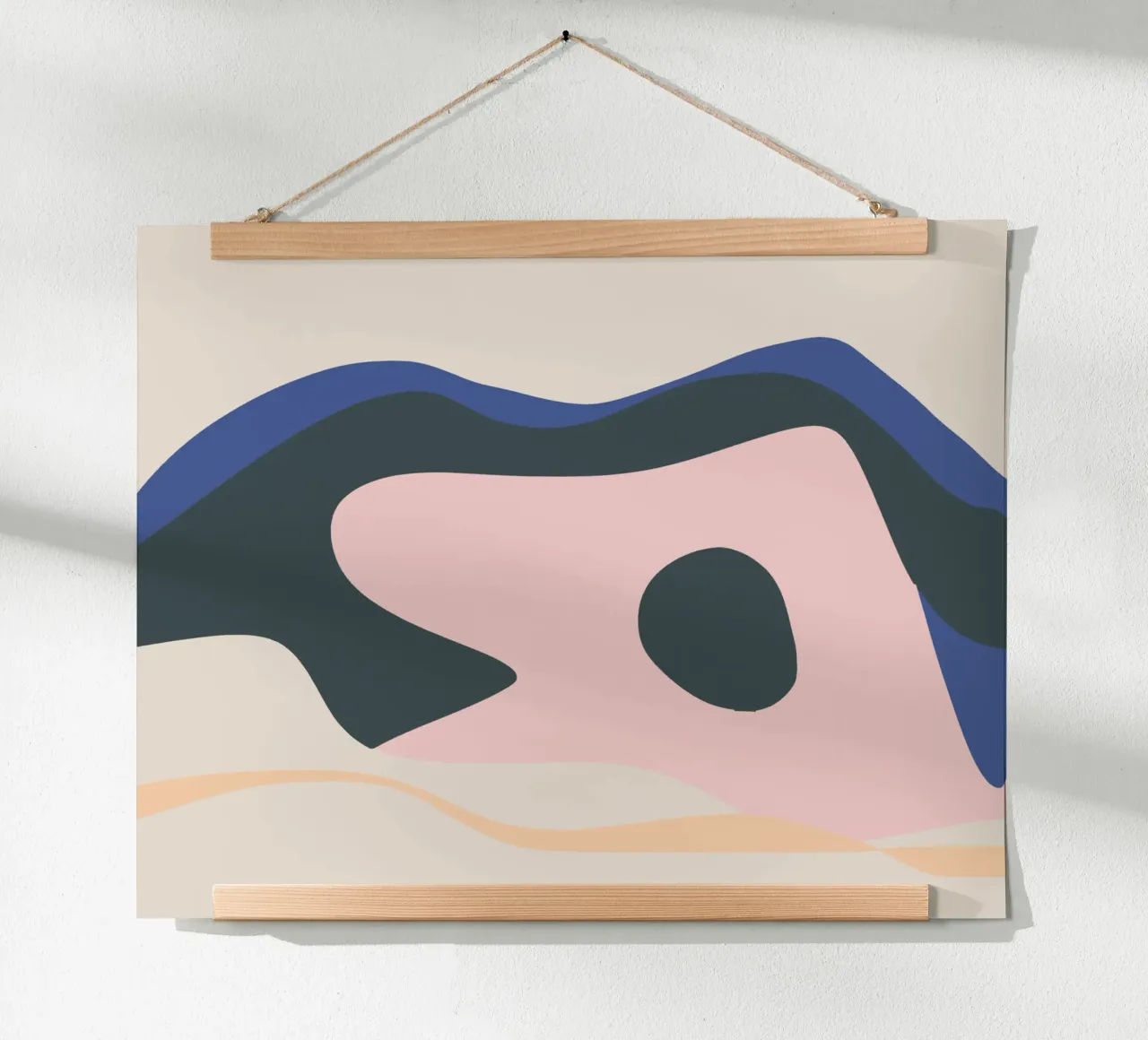 Paesaggio liquido 04 poster con telaio in legno da Little Dean