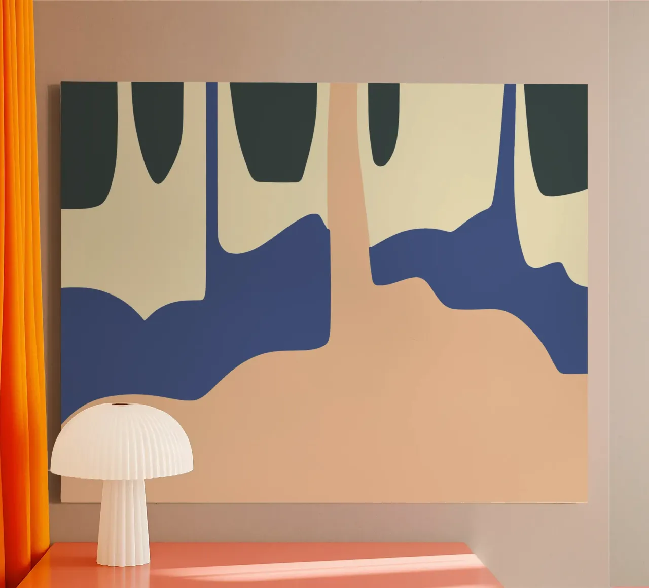 Paesaggio liquido 05 tela con Cornice a cassetta da Little Dean