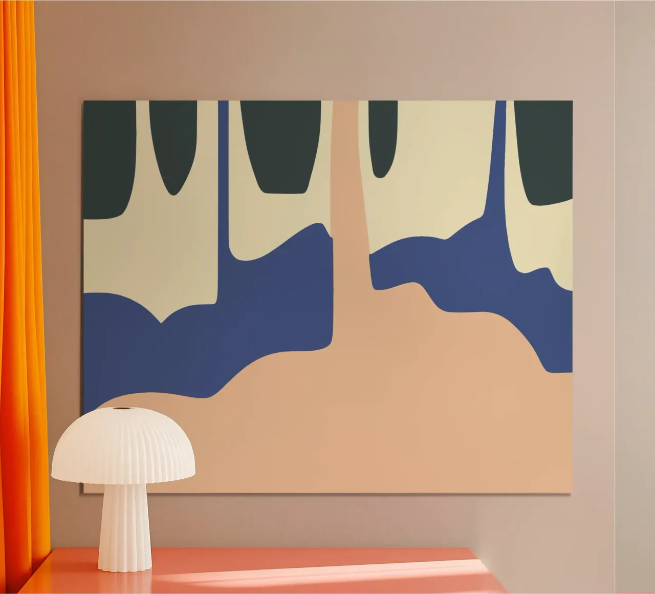 Paesaggio liquido 05 poster con telaio in legno da Little Dean