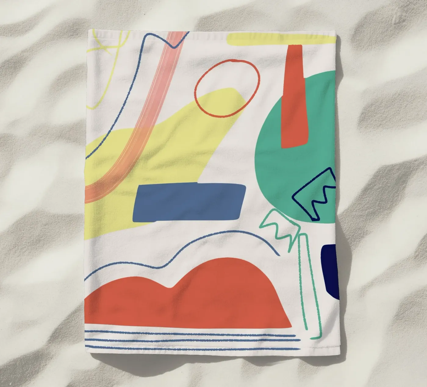 Uitgesneden compositie strandhanddoek van Little Dean