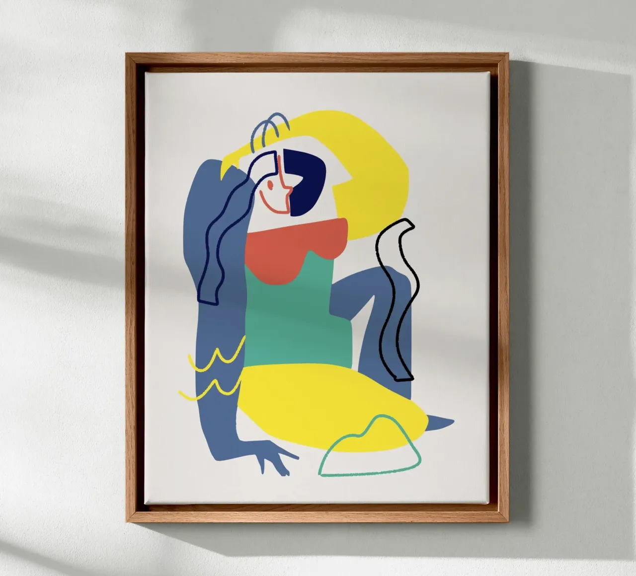 Cut out composition 04 Leinwand mit Schattenfugenrahmen von Little Dean
