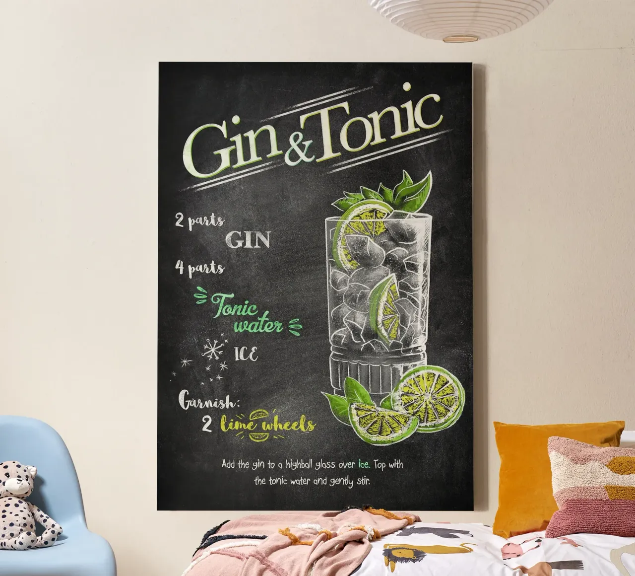 Gin e Tonic tela con Cornice a cassetta da Leon Meyer